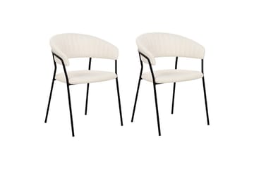 Set med 2 matstolar Mariposa - Vit, Svart/Bouclé - Möbler - Fåtölj & stolar - Matstol & köksstol