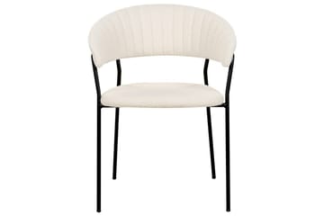 Set med 2 matstolar Mariposa - Vit, Svart/Bouclé - Möbler - Fåtölj & stolar - Matstol & köksstol