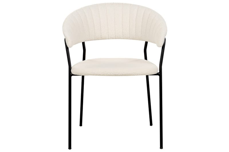 Set med 2 matstolar Mariposa - Vit, Svart/Bouclé - Möbler - Fåtölj & stolar - Matstol & köksstol