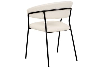 Set med 2 matstolar Mariposa - Vit, Svart/Bouclé - Möbler - Fåtölj & stolar - Matstol & köksstol