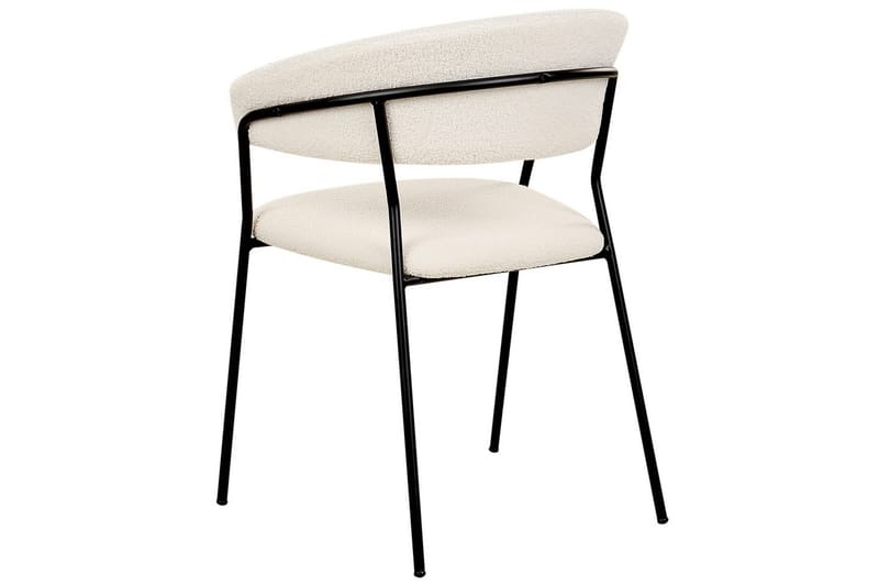 Set med 2 matstolar Mariposa - Vit, Svart/Bouclé - Möbler - Fåtölj & stolar - Matstol & köksstol