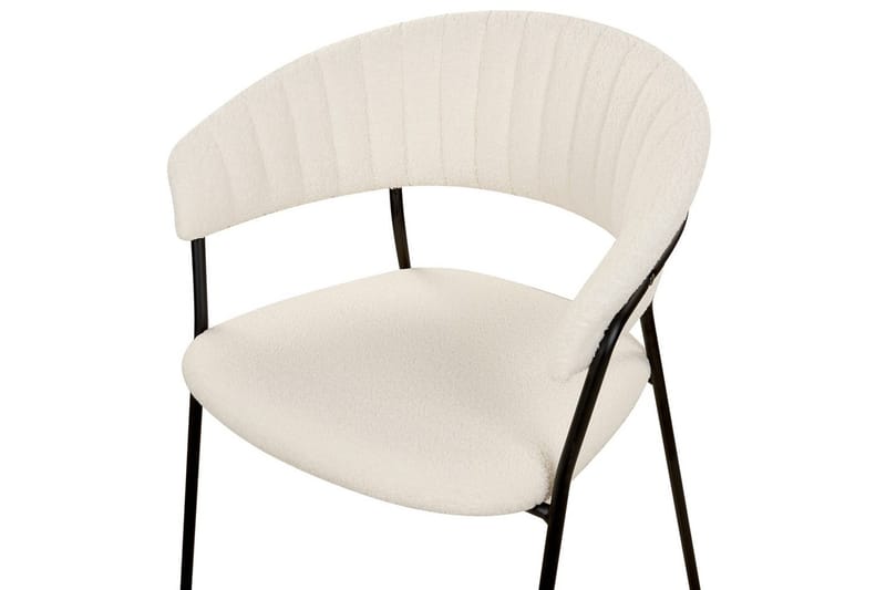 Set med 2 matstolar Mariposa - Vit, Svart/Bouclé - Möbler - Fåtölj & stolar - Matstol & köksstol