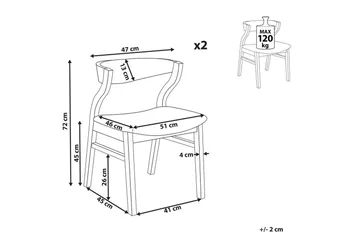 Set med 2 matstolar Maroa - Grå, mörkt trä - Möbler - Fåtölj & stolar - Matstol & köksstol