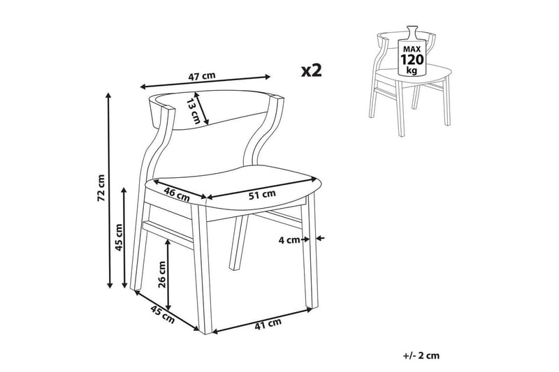 Set med 2 matstolar Maroa - Grå, mörkt trä - Möbler - Fåtölj & stolar - Matstol & köksstol