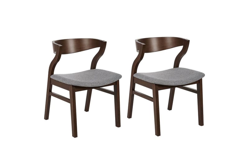 Set med 2 matstolar Maroa, Grå, mörkt trä
