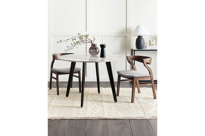 Set med 2 matstolar Maroa - Grå, mörkt trä - Möbler - Fåtölj & stolar - Matstol & köksstol