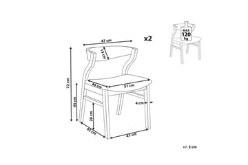 Set med 2 matstolar Maroa - Ljus trä, beige - Möbler - Fåtölj & stolar - Matstol & köksstol