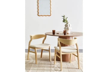Set med 2 matstolar Maroa - Ljus trä, Ljusbeige - Möbler - Fåtölj & stolar - Matstol & köksstol