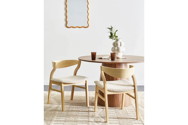 Set med 2 matstolar Maroa - Ljus trä, Ljusbeige - Möbler - Fåtölj & stolar - Matstol & köksstol