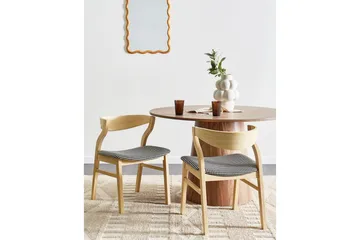 Set med 2 matstolar Maroa - Ljus trä, svart, vit - Möbler - Fåtölj & stolar - Matstol & köksstol