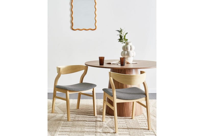 Set med 2 matstolar Maroa - Ljus trä, svart, vit - Möbler - Fåtölj & stolar - Matstol & köksstol