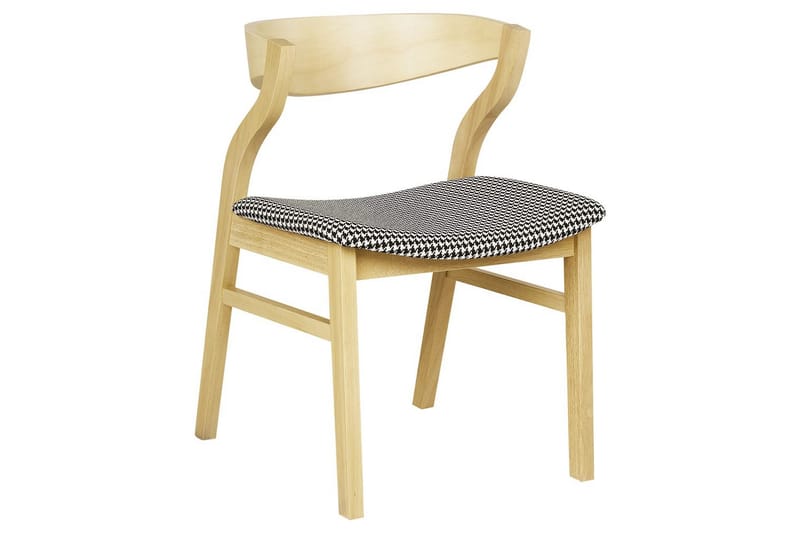Set med 2 matstolar Maroa - Ljus trä, svart, vit - Möbler - Fåtölj & stolar - Matstol & köksstol