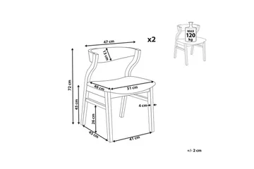Set med 2 matstolar Maroa - Ljus trä, svart, vit - Möbler - Fåtölj & stolar - Matstol & köksstol
