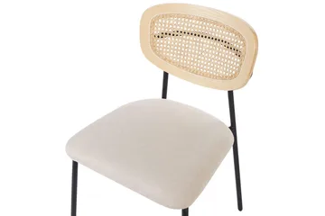 Set med 2 matstolar Mayetta - Natur, Beige, Svart - Möbler - Fåtölj & stolar - Matstol & köksstol