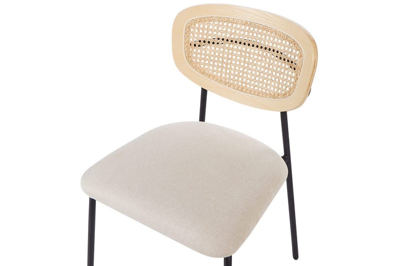 Set med 2 matstolar Mayetta - Natur, Beige, Svart - Möbler - Fåtölj & stolar - Matstol & köksstol