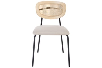 Set med 2 matstolar Mayetta - Natur, Beige, Svart - Möbler - Fåtölj & stolar - Matstol & köksstol