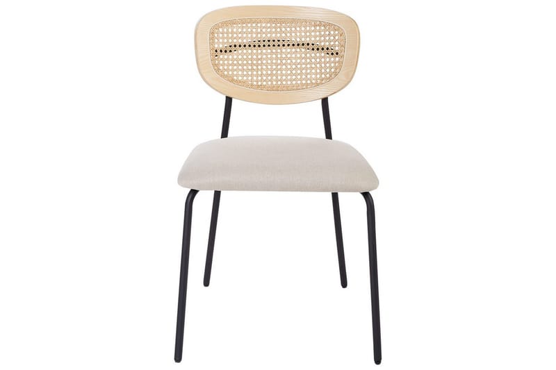 Set med 2 matstolar Mayetta - Natur, Beige, Svart - Möbler - Fåtölj & stolar - Matstol & köksstol