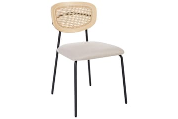 Set med 2 matstolar Mayetta - Natur, Beige, Svart - Möbler - Fåtölj & stolar - Matstol & köksstol