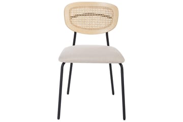 Set med 2 matstolar Mayetta - Natur, Beige, Svart - Möbler - Fåtölj & stolar - Matstol & köksstol