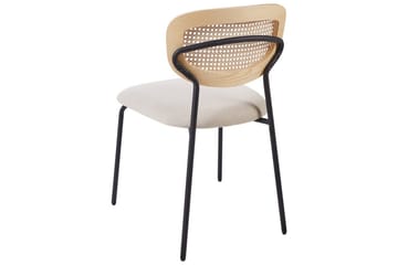 Set med 2 matstolar Mayetta - Natur, Beige, Svart - Möbler - Fåtölj & stolar - Matstol & köksstol