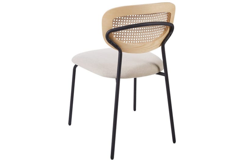 Set med 2 matstolar Mayetta - Natur, Beige, Svart - Möbler - Fåtölj & stolar - Matstol & köksstol