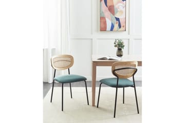 Set med 2 matstolar Mayetta - Natur, blå, svart - Möbler - Fåtölj & stolar - Matstol & köksstol