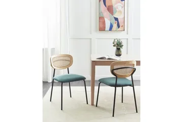 Set med 2 matstolar Mayetta - Natur, blå, svart - Möbler - Fåtölj & stolar - Matstol & köksstol