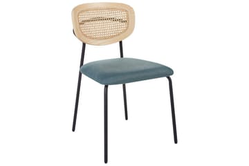 Set med 2 matstolar Mayetta - Natur, blå, svart - Möbler - Fåtölj & stolar - Matstol & köksstol