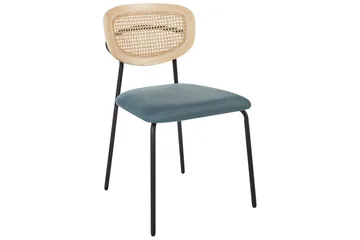 Set med 2 matstolar Mayetta - Natur, blå, svart - Möbler - Fåtölj & stolar - Matstol & köksstol