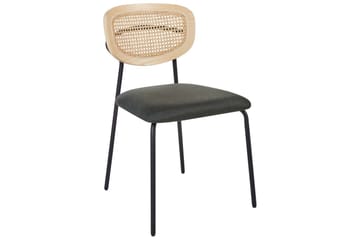 Set med 2 matstolar Mayetta - Natur, grön, svart - Möbler - Fåtölj & stolar - Matstol & köksstol