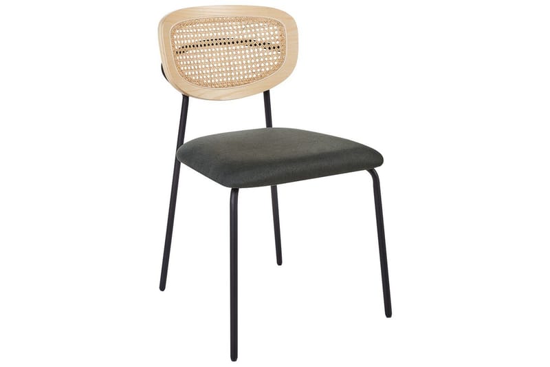 Set med 2 matstolar Mayetta - Natur, grön, svart - Möbler - Fåtölj & stolar - Matstol & köksstol