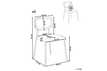 Set med 2 matstolar Mayetta - Natur, svart - Möbler - Fåtölj & stolar - Matstol & köksstol