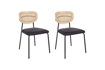 Set med 2 matstolar Mayetta - Natur, svart - Möbler - Fåtölj & stolar - Matstol & köksstol