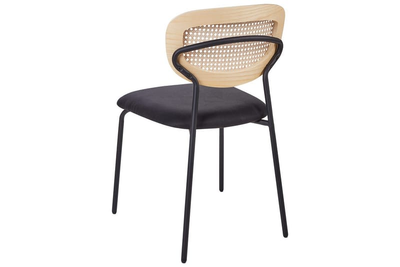 Set med 2 matstolar Mayetta - Natur, svart - Möbler - Fåtölj & stolar - Matstol & köksstol