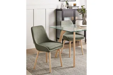 Set med 2 matstolar Melfort - Grönt, ljust trä - Möbler - Fåtölj & stolar - Matstol & köksstol