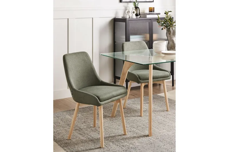 Set med 2 matstolar Melfort - Grönt, ljust trä - Möbler - Fåtölj & stolar - Matstol & köksstol
