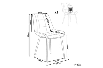 Set med 2 matstolar Melrose - Grå, svart - Möbler - Fåtölj & stolar - Matstol & köksstol