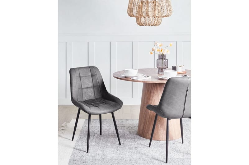 Set med 2 matstolar Melrose - Grå, svart - Möbler - Fåtölj & stolar - Matstol & köksstol