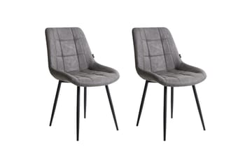 Set med 2 matstolar Melrose - Grå, svart - Möbler - Fåtölj & stolar - Matstol & köksstol