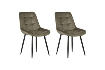 Set med 2 matstolar Melrose - Grön, Svart - Möbler - Fåtölj & stolar - Matstol & köksstol