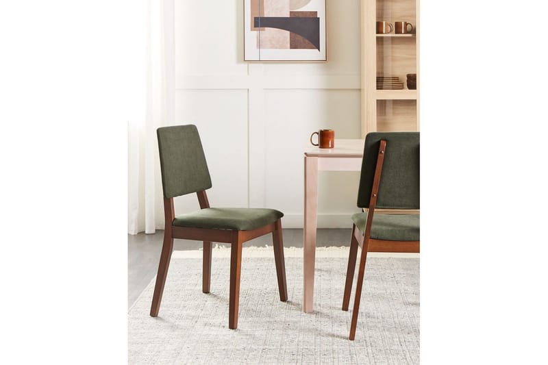 Set med 2 matstolar Merrill - Mörkt trä, grönt - Möbler - Fåtölj & stolar - Matstol & köksstol