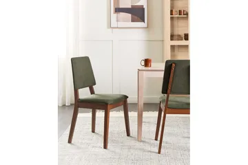 Set med 2 matstolar Merrill - Mörkt trä, grönt - Möbler - Fåtölj & stolar - Matstol & köksstol