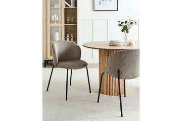 Set med 2 matstolar Miles - Beige, svart - Möbler - Fåtölj & stolar - Matstol & köksstol