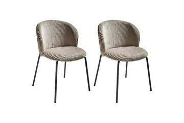 Set med 2 matstolar Miles - Beige, svart - Möbler - Fåtölj & stolar - Matstol & köksstol