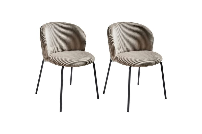 Set med 2 matstolar Miles - Beige, svart - Möbler - Fåtölj & stolar - Matstol & köksstol