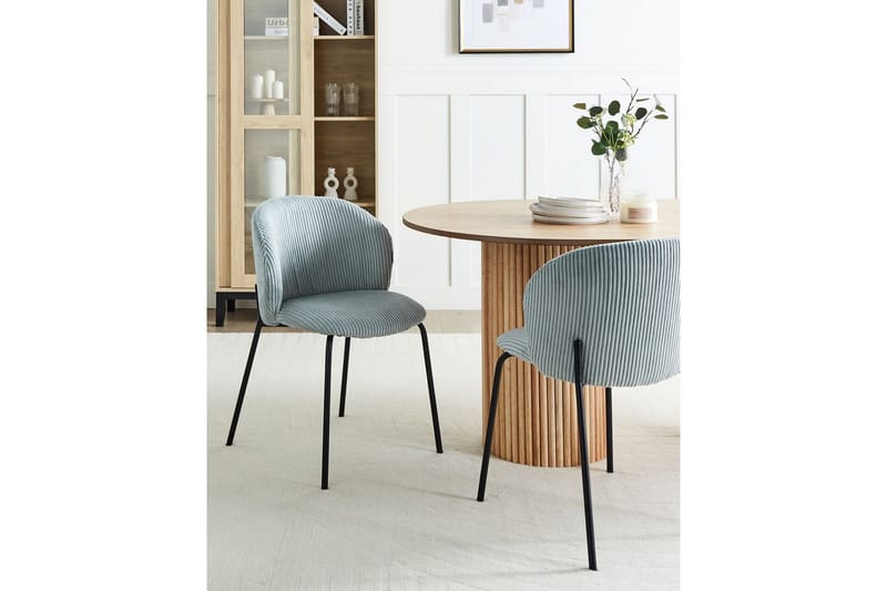 Set med 2 matstolar Miles - Blå, Svart - Möbler - Fåtölj & stolar - Matstol & köksstol