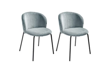 Set med 2 matstolar Miles - Blå, Svart - Möbler - Fåtölj & stolar - Matstol & köksstol