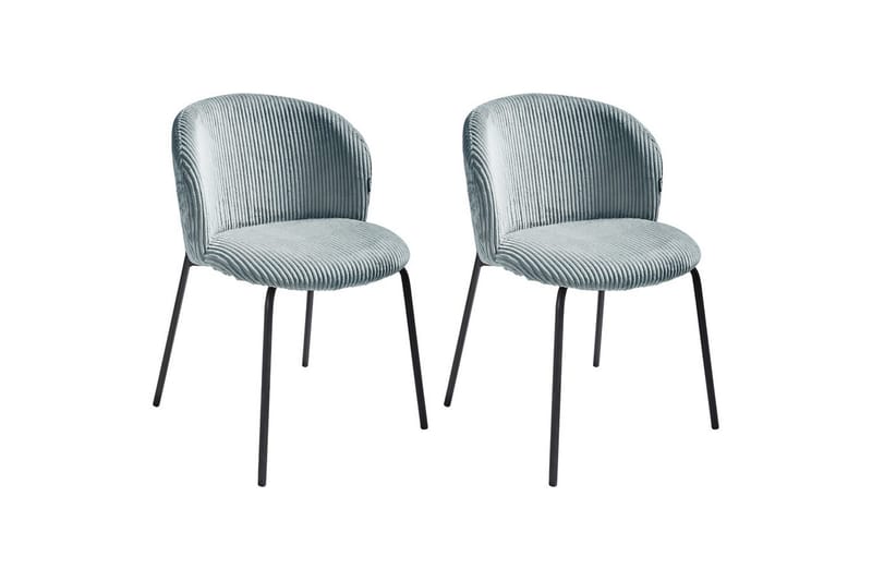 Set med 2 matstolar Miles - Blå, Svart - Möbler - Fåtölj & stolar - Matstol & köksstol