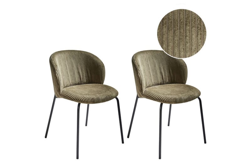 Set med 2 matstolar Miles, Grön, Svart