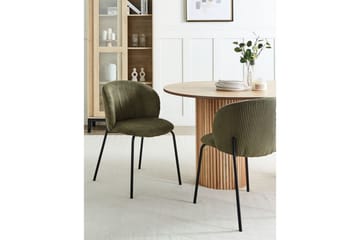 Set med 2 matstolar Miles - Grön, Svart - Möbler - Fåtölj & stolar - Matstol & köksstol